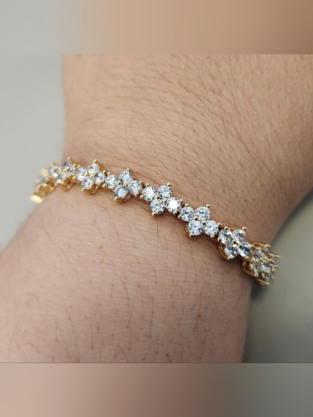 NWT Givenchy Gold-Tone Cubic Zirconia Tennis Flex Bracelet